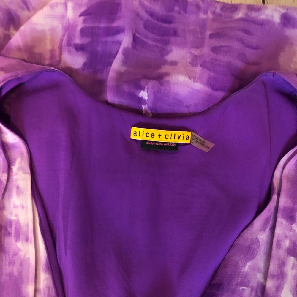 Alice + Olivia Purple Watercolor Dress - Picture 6 of 8